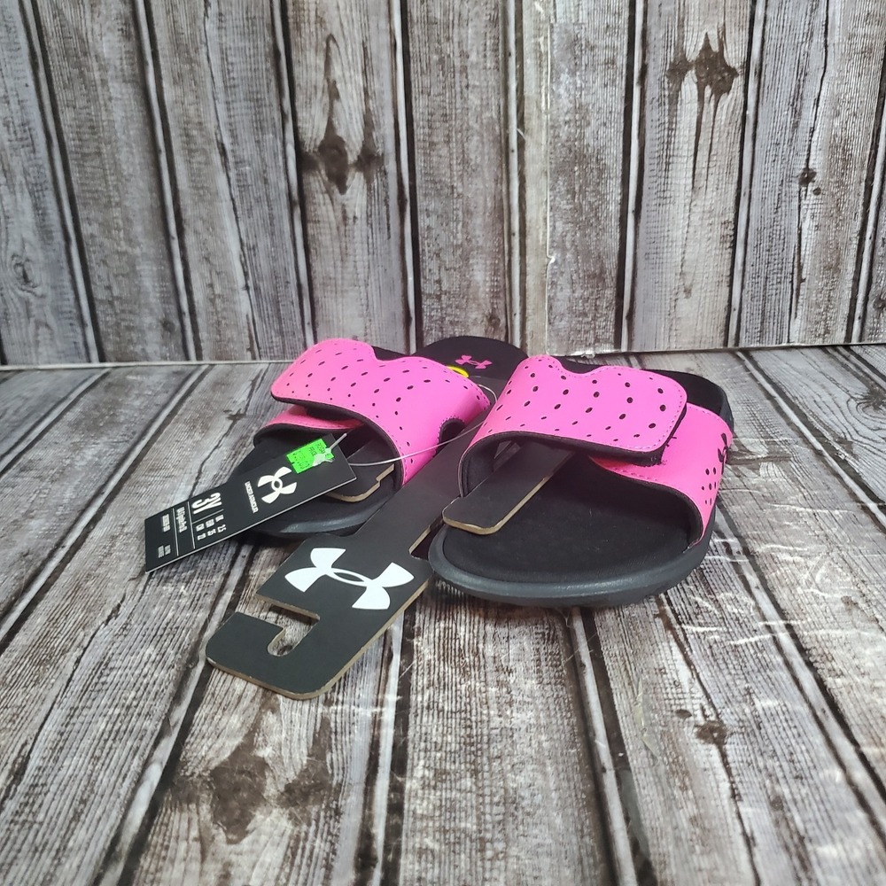 Under Armour Youth UA G Ignite Pro SL 302039-001 Slides Pink Size 3Y